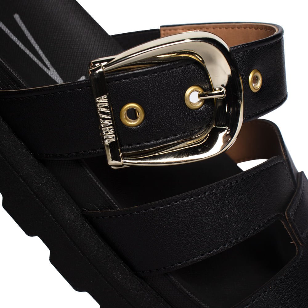 Chinelo Slide Feminino Vizzano Flatform Tratorado Preto Preto 5