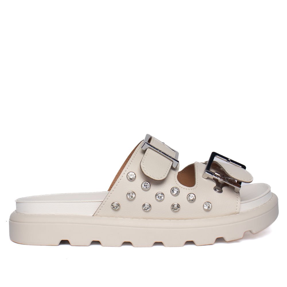 Chinelo Feminino Vizzano Flatform Fivelas Strass Off White Off White 2