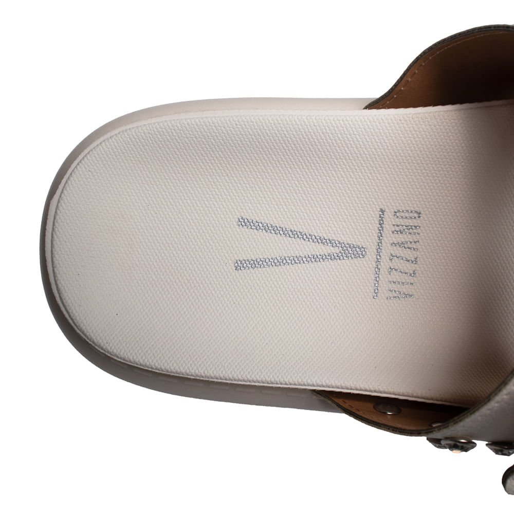 Chinelo Feminino Vizzano Flatform Fivelas Strass Off White Off White 6