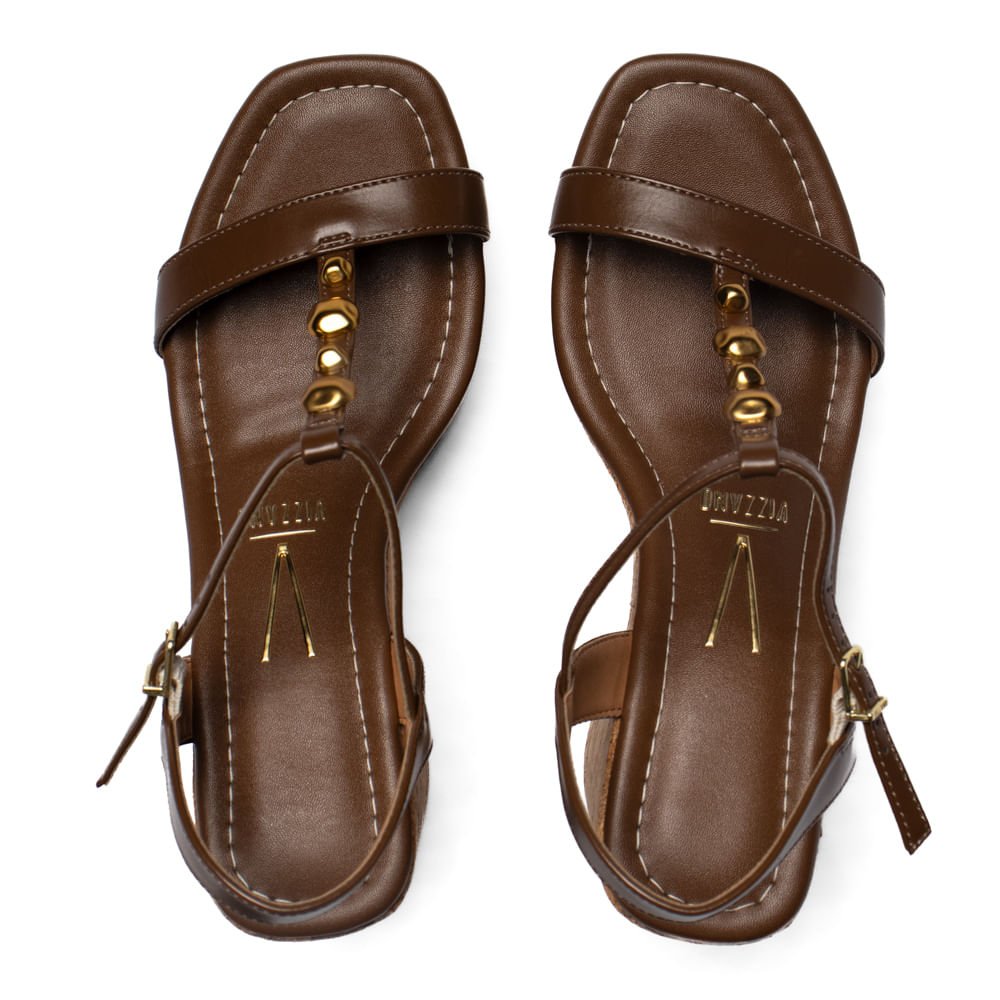 Sandália Feminina Vizzano Salto Médio Meia Pata Capuccino Cappuccino 3