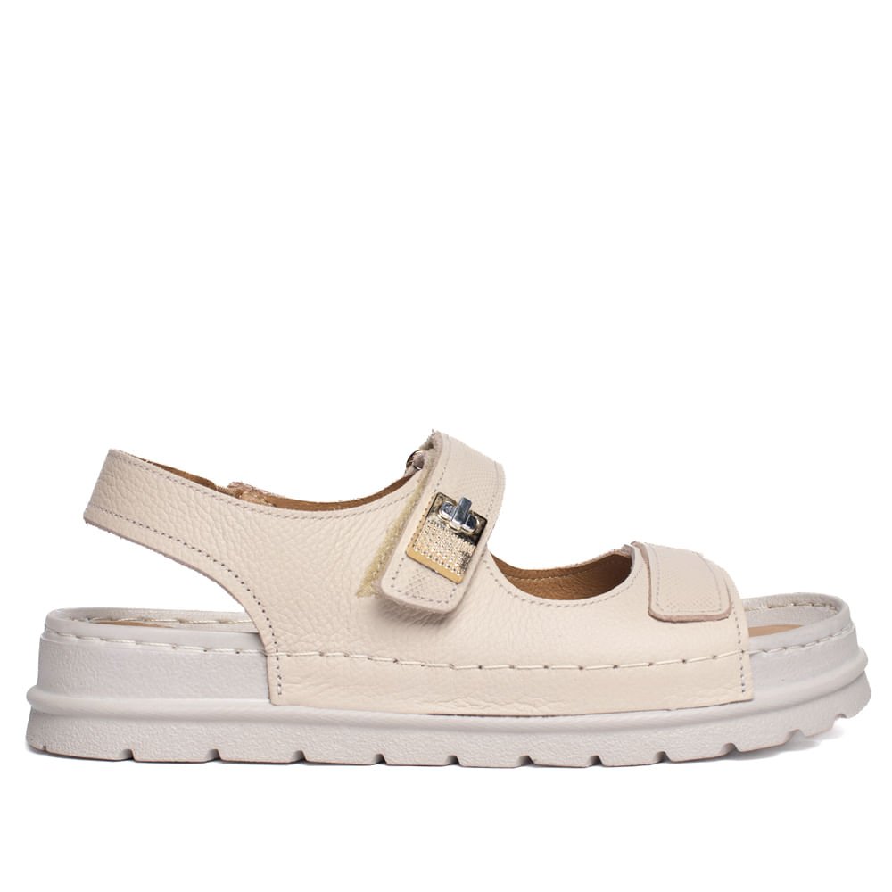 Sandália Feminina Pegada Couro Levitech Burnished Bege