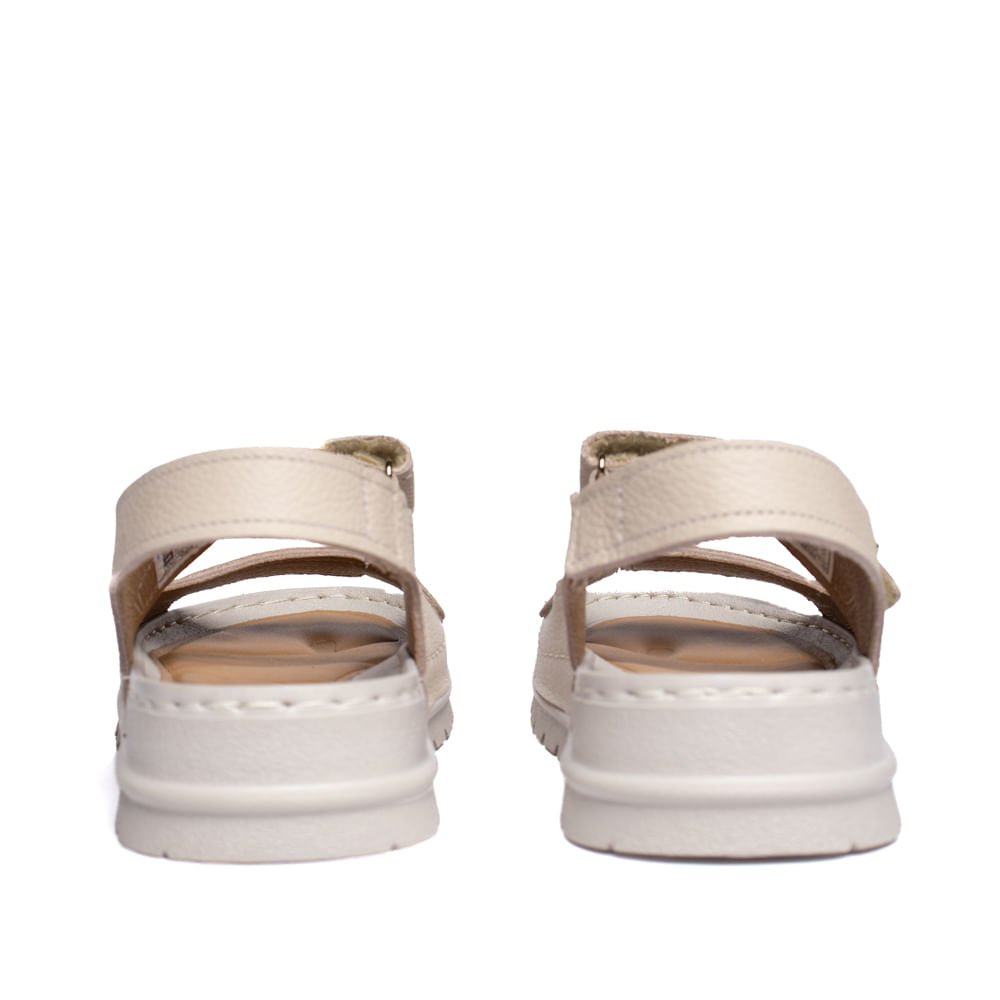 Sandália Feminina Pegada Couro Levitech Burnished Bege Bege 3