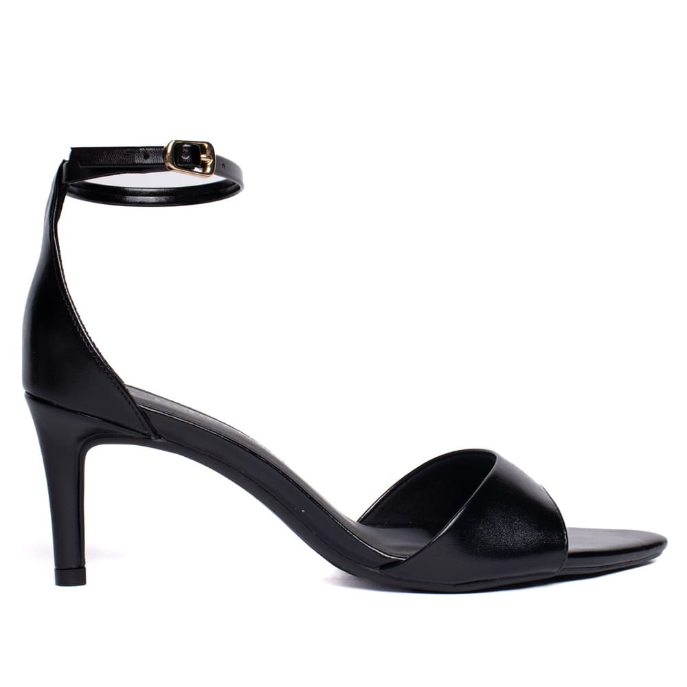 Sandália Feminina Bebecê Napa Salto Fino Preto