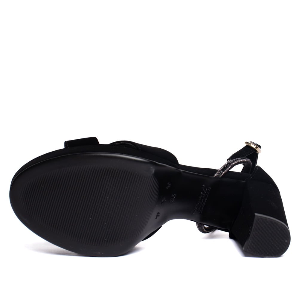 Sandália Feminina Bebecê Nobuck Meia Pata Preto Preto 2