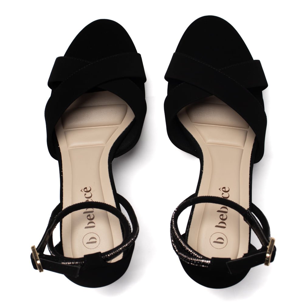 Sandália Feminina Bebecê Nobuck Meia Pata Preto Preto 4