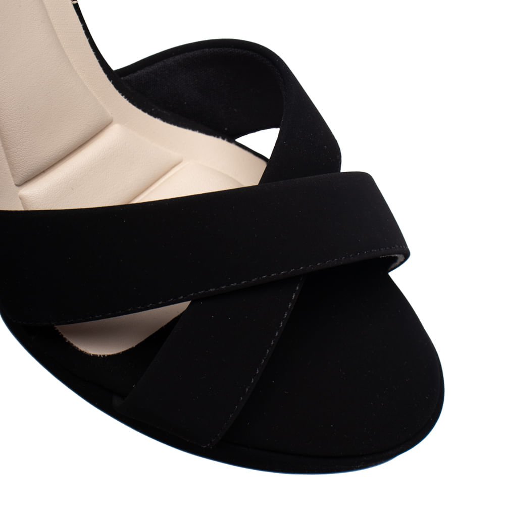 Sandália Feminina Bebecê Nobuck Meia Pata Preto Preto 5