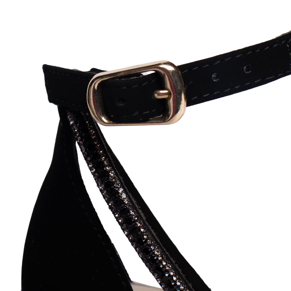 Sandália Feminina Bebecê Nobuck Meia Pata Preto Preto 6