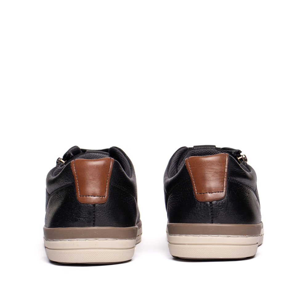 Sapatênis Masculino Pegada Couro Calce Fácil Preto/Marrom Preto/Marrom 3