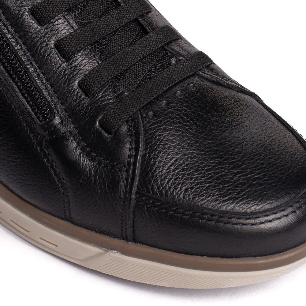 Sapatênis Masculino Pegada Couro Calce Fácil Preto/Marrom Preto/Marrom 5