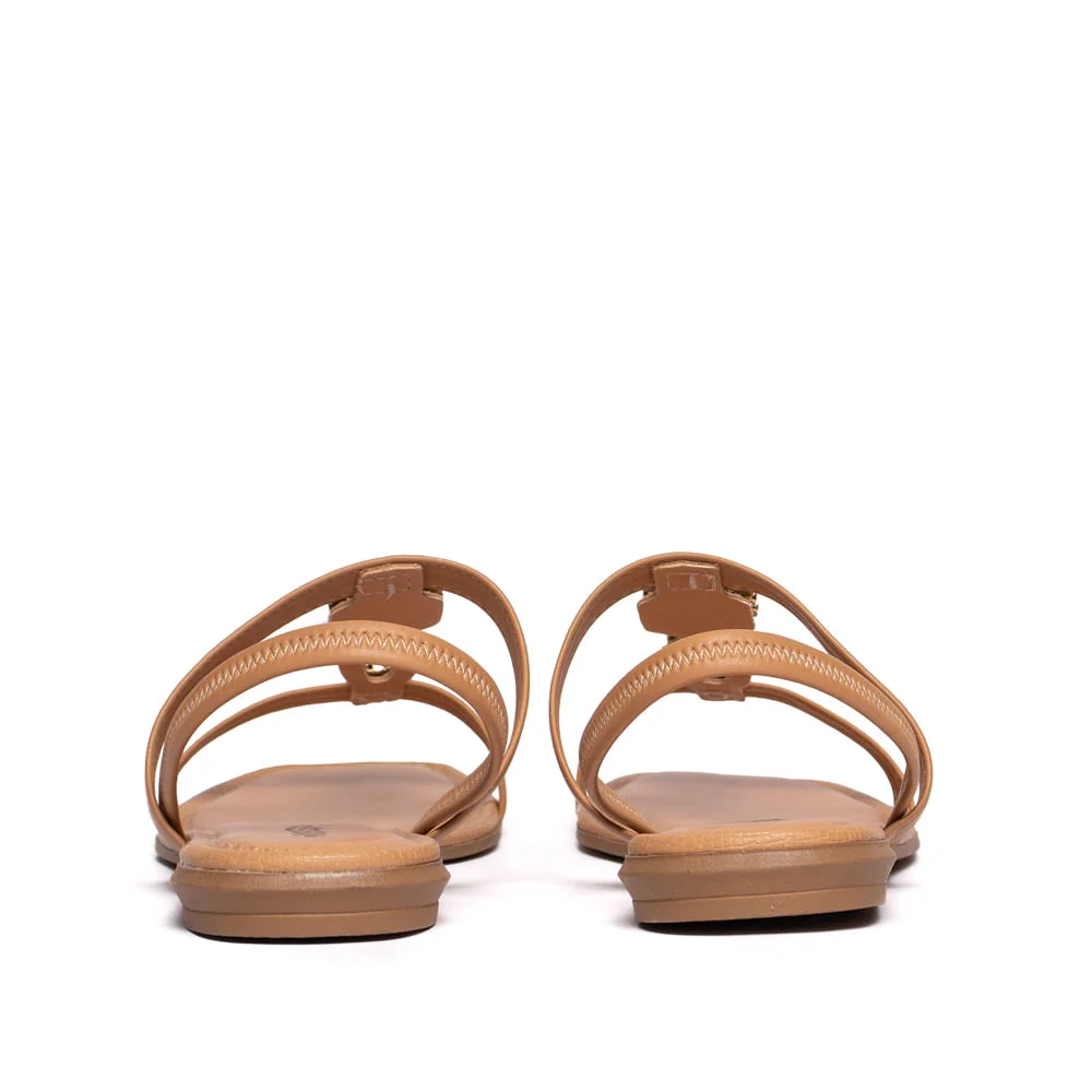 Sandália Rasteira Feminina Mississipi Adereço Marrom Claro Marrom Claro 3