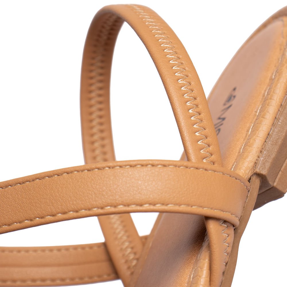 Sandália Rasteira Feminina Mississipi Adereço Marrom Claro Marrom Claro 6
