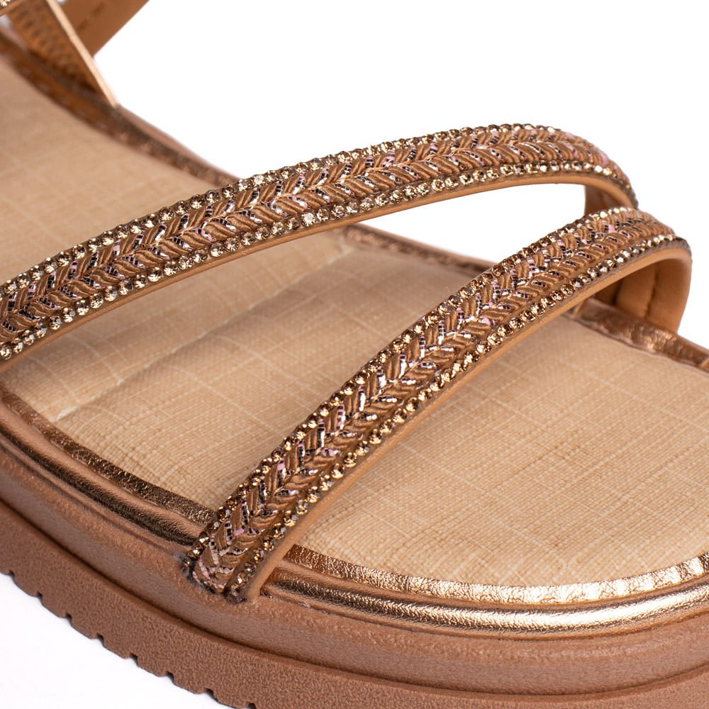 Sandália Feminina Mississipi Napa Flatform Bege/Rose Bege 5