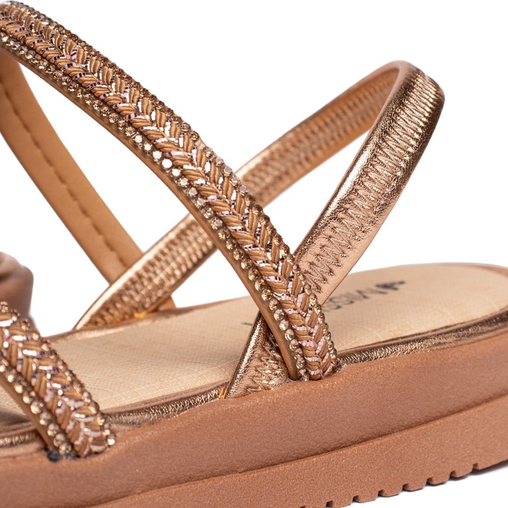 Sandália Feminina Mississipi Napa Flatform Bege/Rose Bege 6