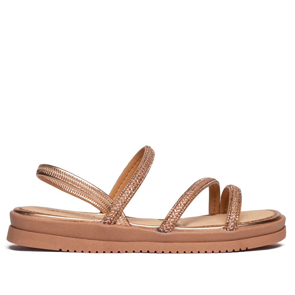 Sandália Feminina Mississipi Napa Flatform Bege/Rose