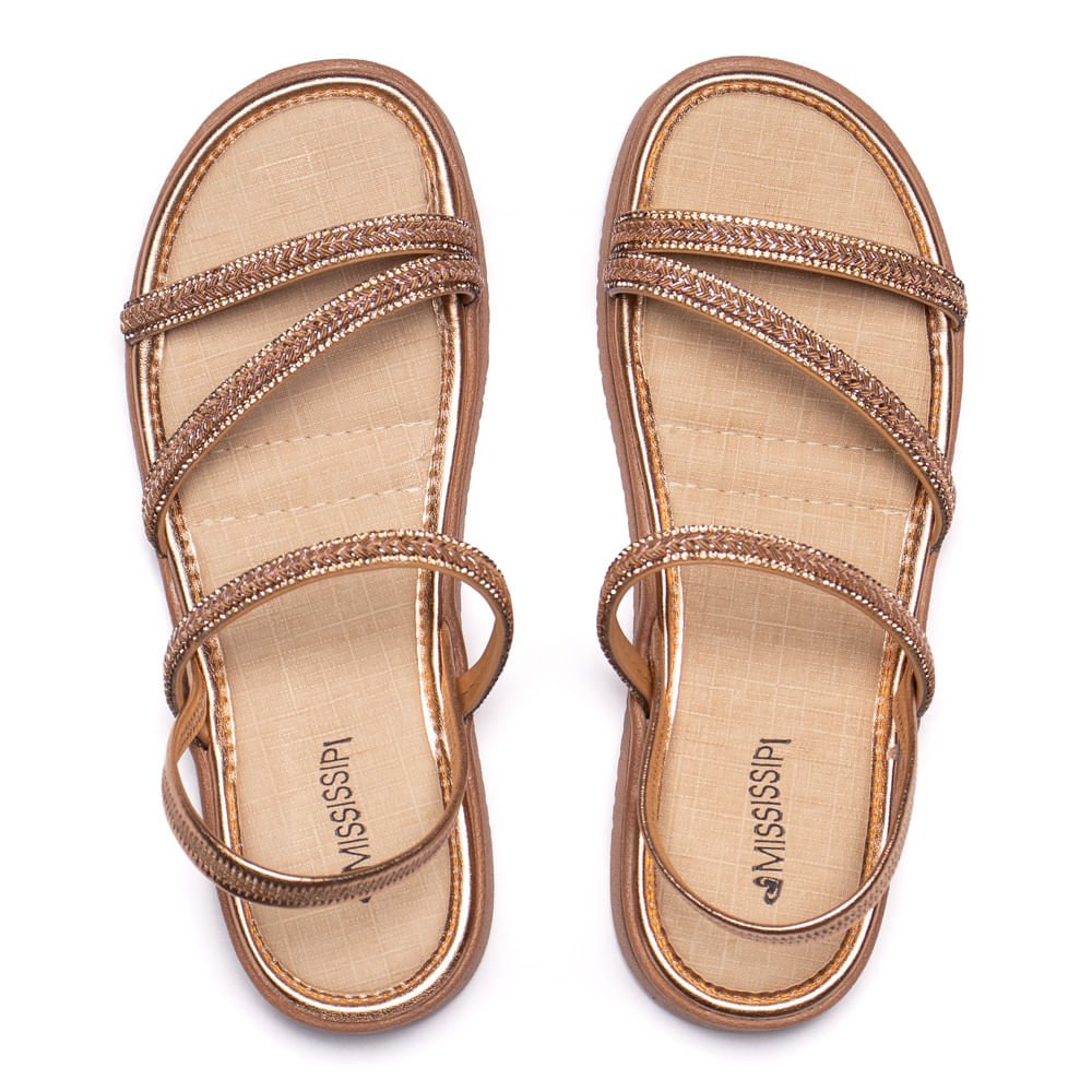 Sandália Feminina Mississipi Napa Flatform Bege/Rose Bege 4