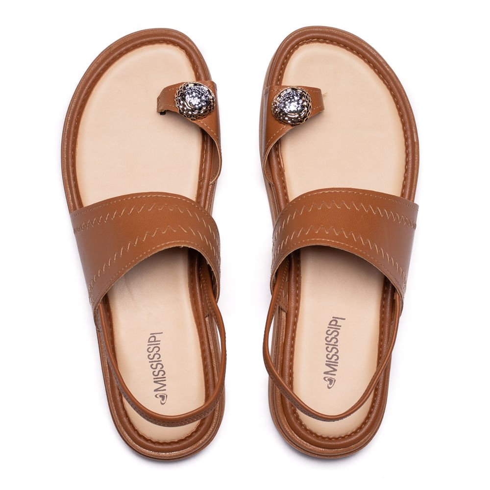 Sandália Feminina Mississipi Napa Flatform Caramelo Caramelo 4
