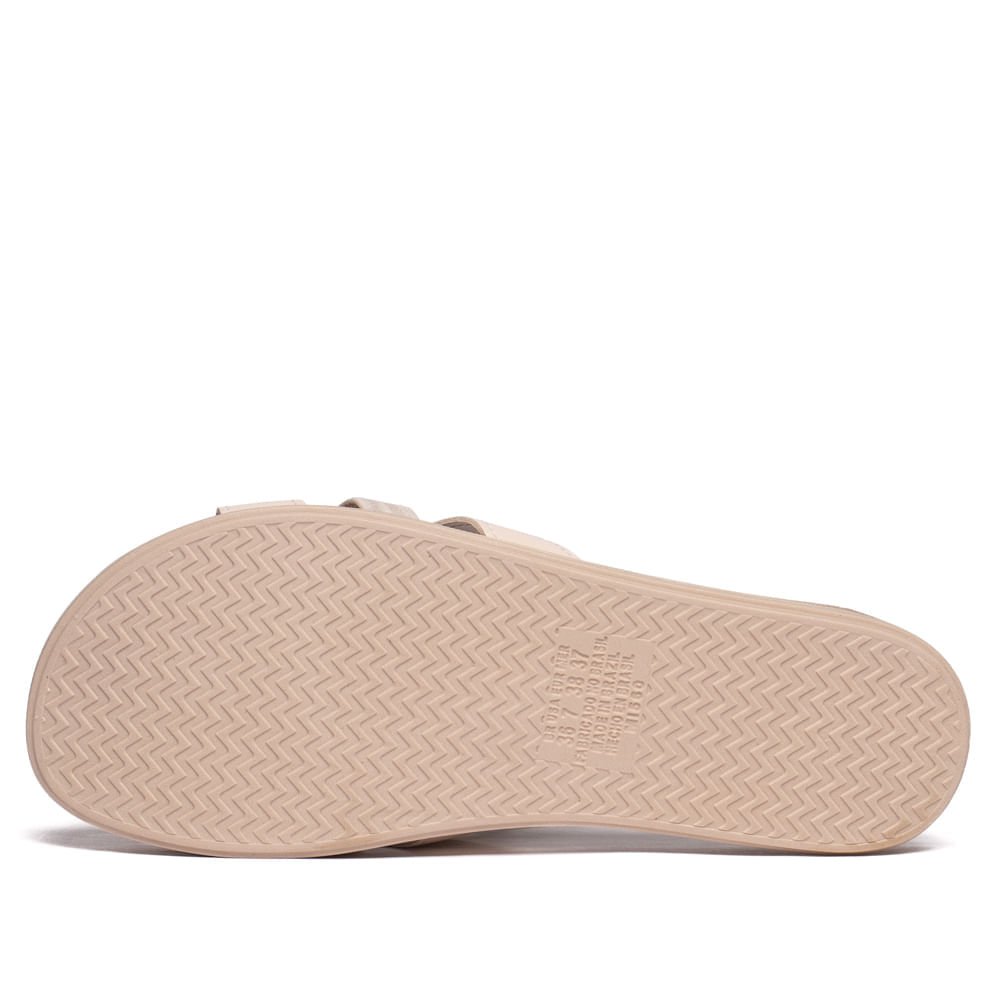 Chinelo Slide Feminino Mississipi Flatform Glitter Bege Bege 2