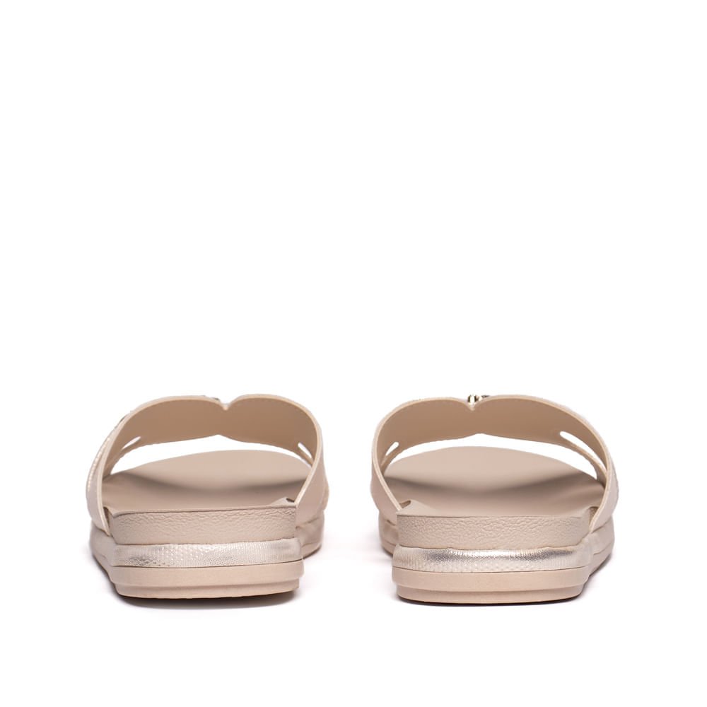 Chinelo Slide Feminino Mississipi Flatform Glitter Bege Bege 4