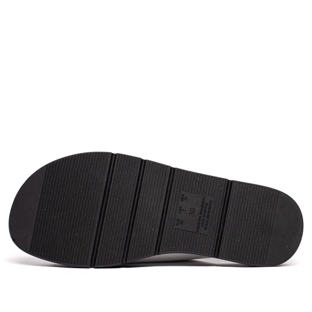 Tamanco Feminino Bebecê com Fivelas Branco/Preto Branco/Preto 3