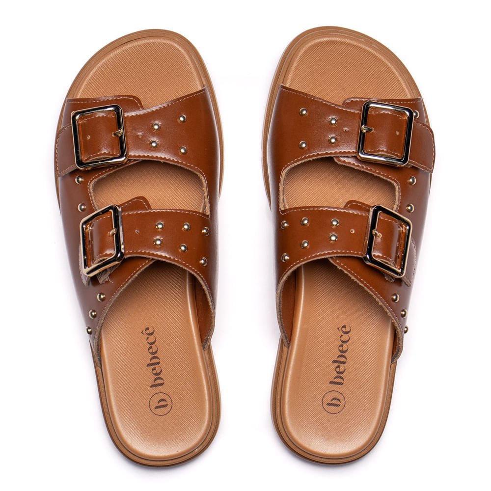 Tamanco Feminino Bebecê com Fivelas Marrom/Avelã Marrom 4