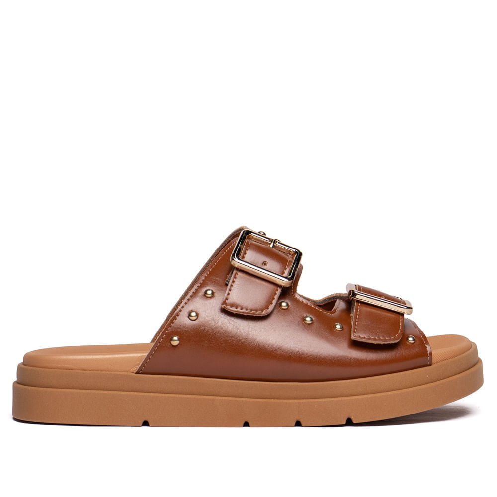 Tamanco Feminino Bebecê com Fivelas Marrom/Avelã