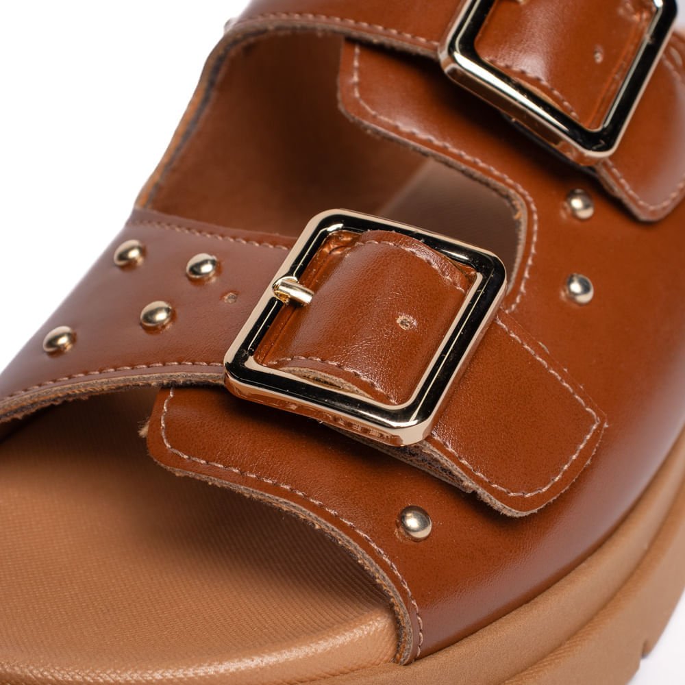 Tamanco Feminino Bebecê com Fivelas Marrom/Avelã Marrom 5