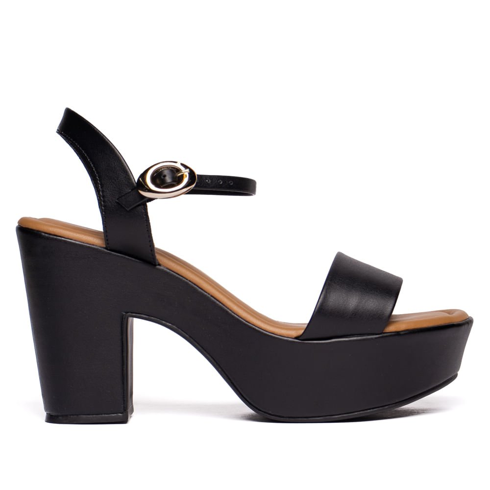 Sandália Feminina Bebecê Salto Plataforma Preto