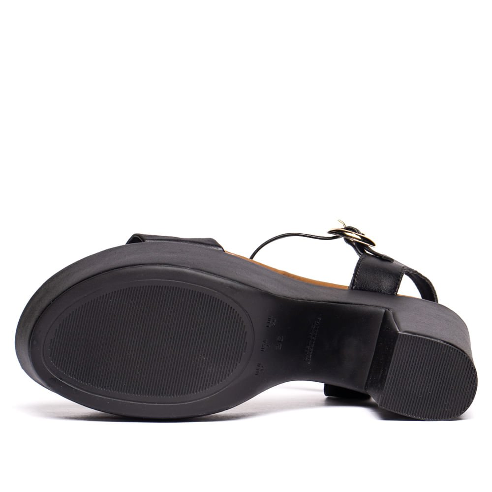 Sandália Feminina Bebecê Salto Plataforma Preto Preto 2