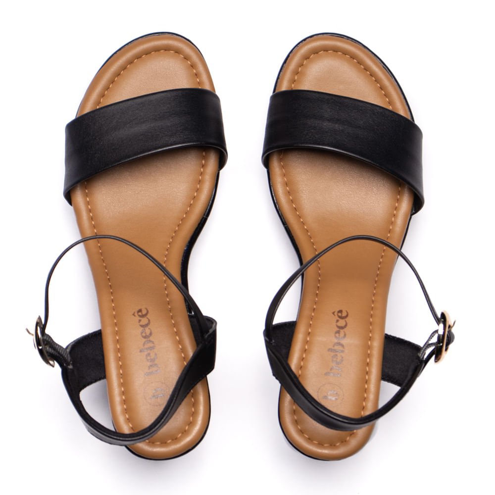 Sandália Feminina Bebecê Salto Plataforma Preto Preto 3