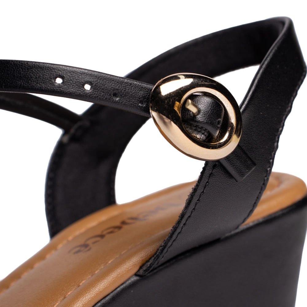 Sandália Feminina Bebecê Salto Plataforma Preto Preto 5