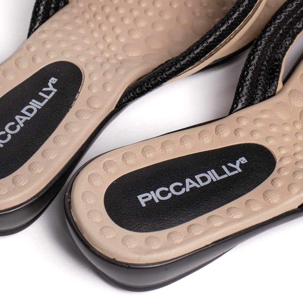 Chinelo Anabela Feminino Piccadilly Napa Preto/Bege Preto/Bege 5