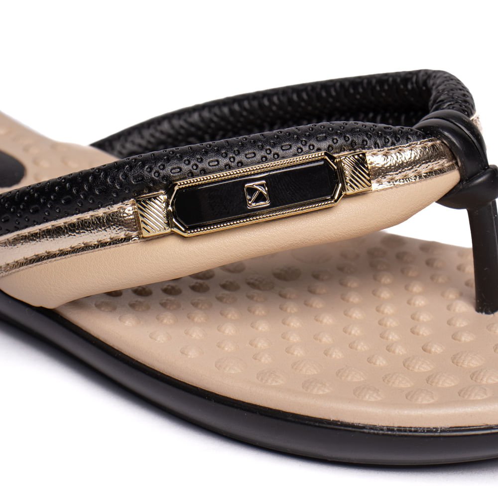 Chinelo Anabela Feminino Piccadilly Napa Preto/Bege Preto/Bege 4