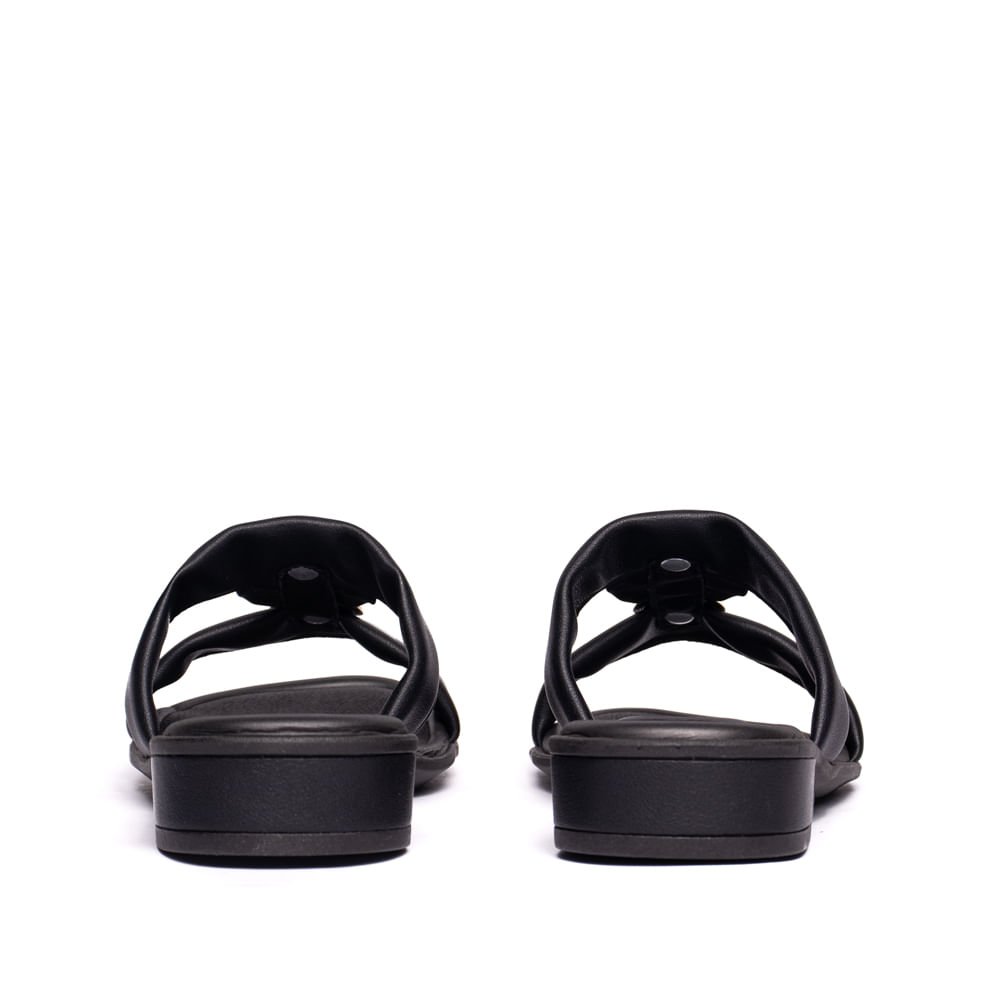 Tamanco Feminino Piccadilly Wide Fit Salto Baixo Preto Preto 3