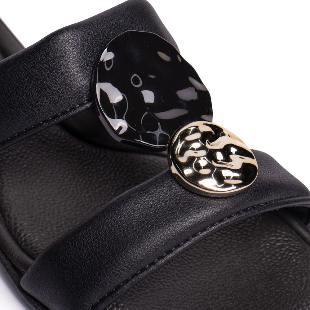 Tamanco Feminino Piccadilly Wide Fit Salto Baixo Preto Preto 5