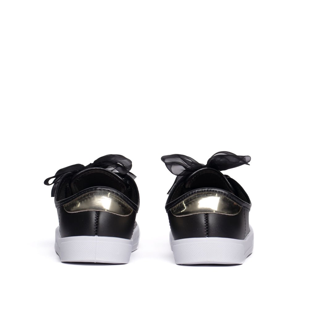 Tênis Infantil Molekinha com Laço de Tule Preto Preto 3