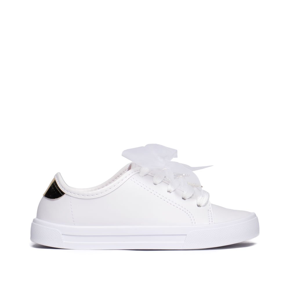 Tênis Infantil Molekinha com Laço de Tule Branco