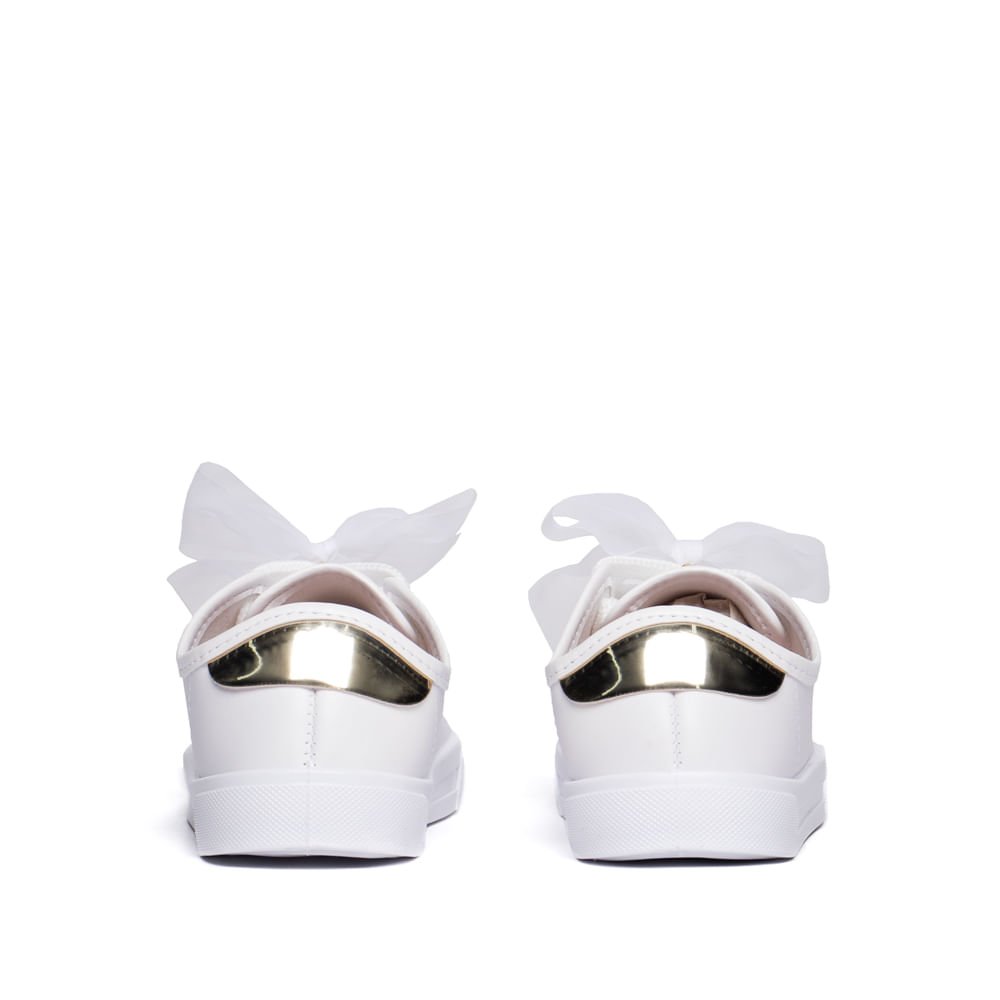 Tênis Infantil Molekinha com Laço de Tule Branco Branco 3