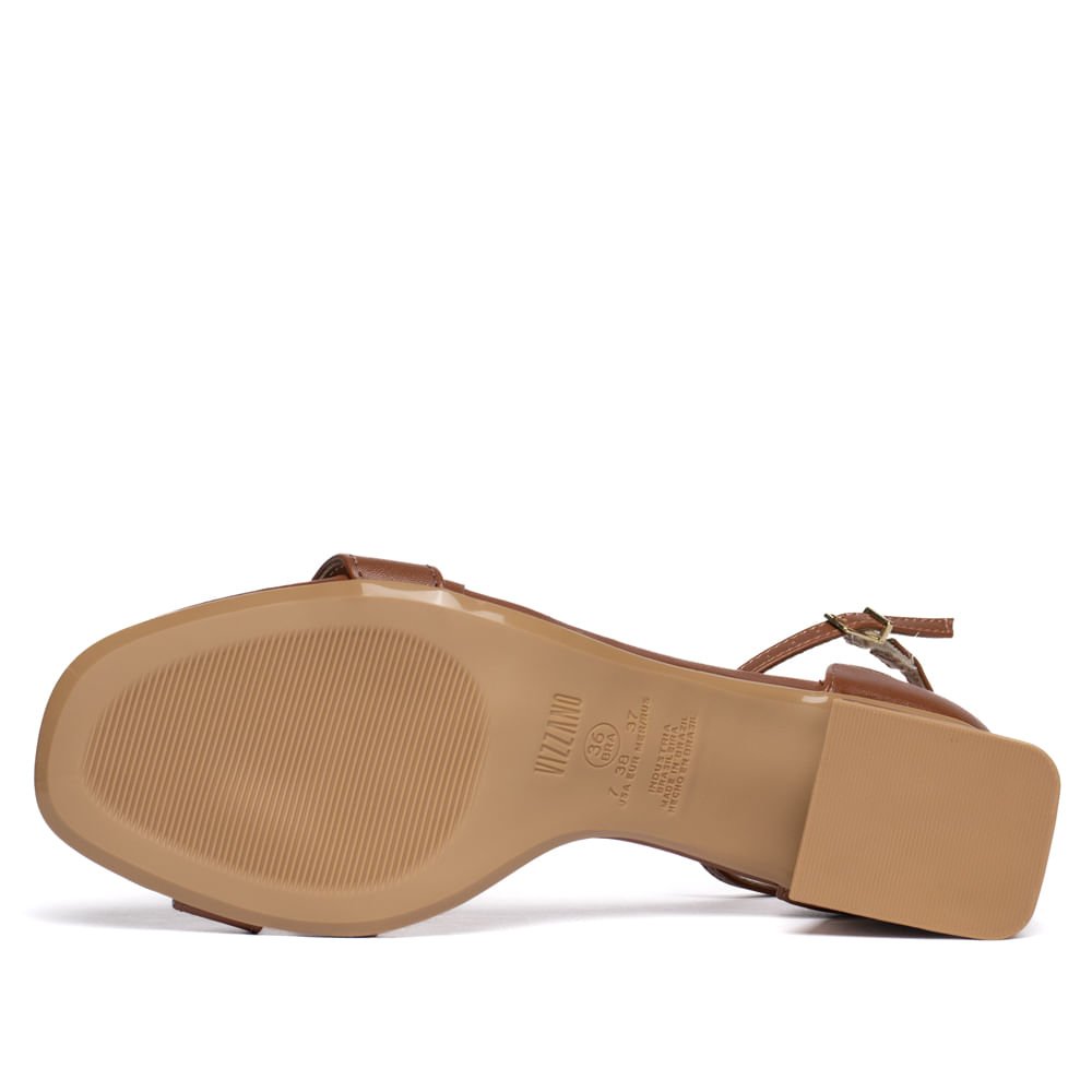 Sandália Feminina Vizzano Salto Bloco Médio Marrom Marrom 2
