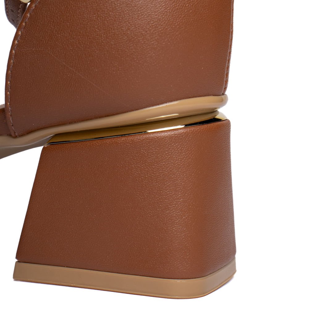 Sandália Feminina Vizzano Salto Bloco Médio Marrom Marrom 6