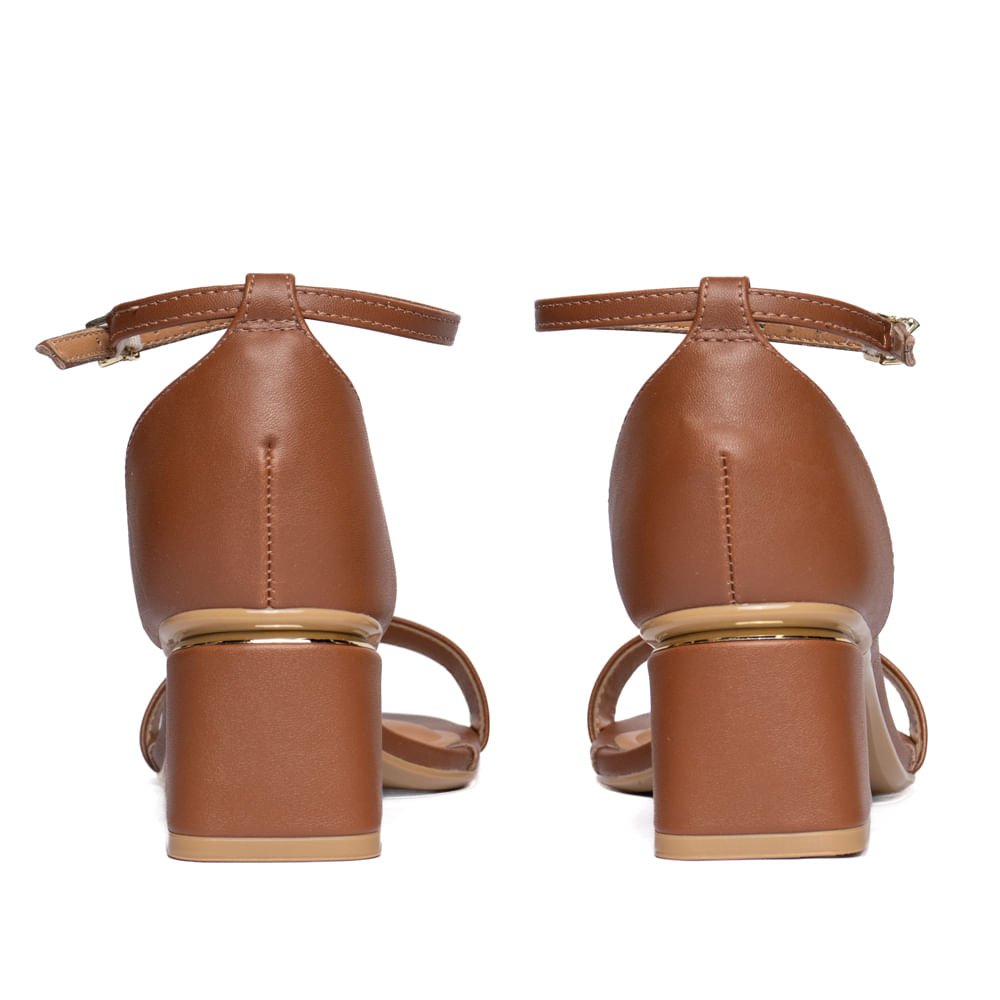 Sandália Feminina Vizzano Salto Bloco Médio Marrom Marrom 3