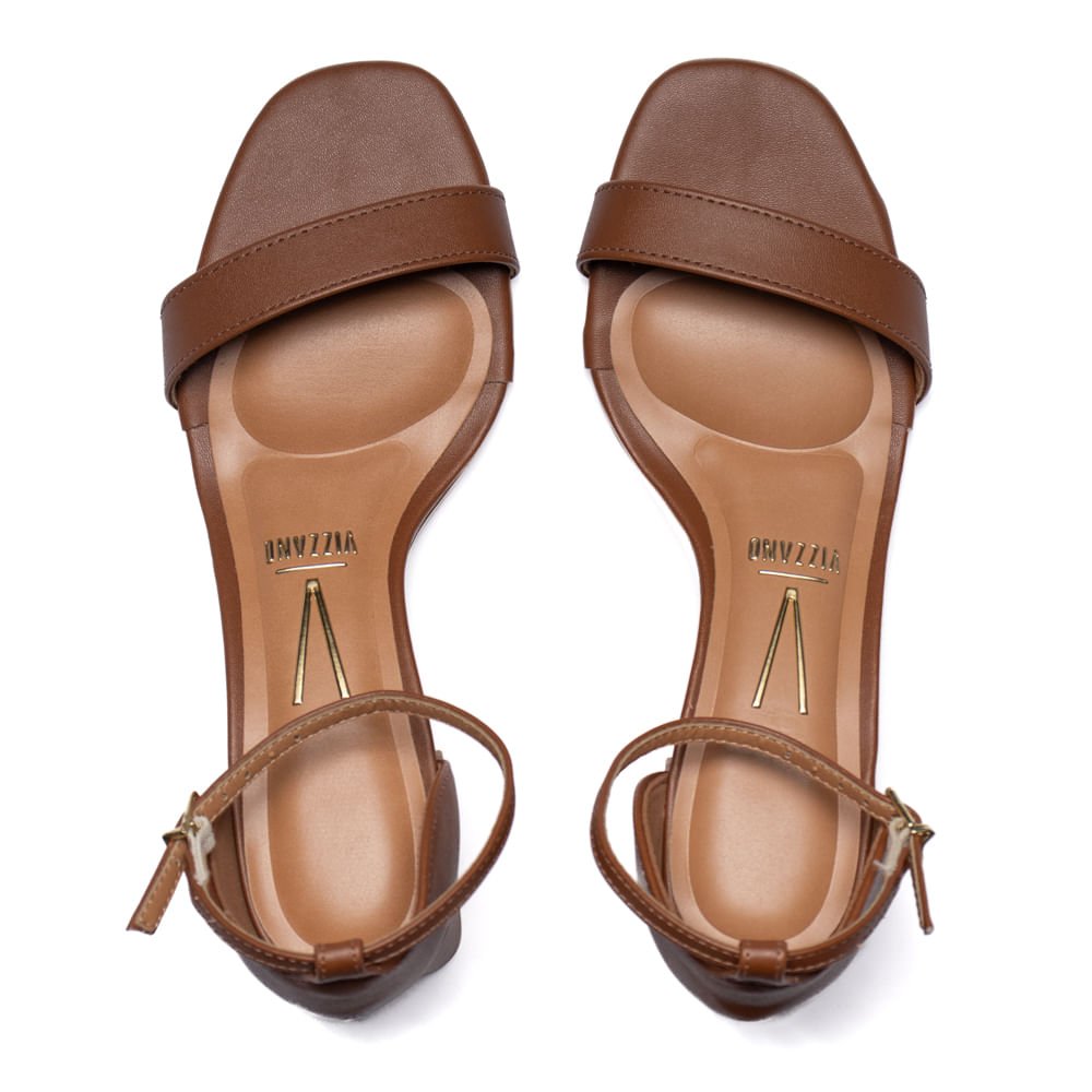 Sandália Feminina Vizzano Salto Bloco Médio Marrom Marrom 4