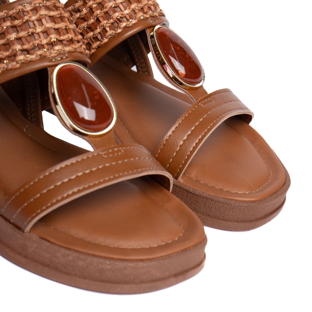 Sandália Feminina Dakota Flatform com Tramado Caramelo Caramelo 5