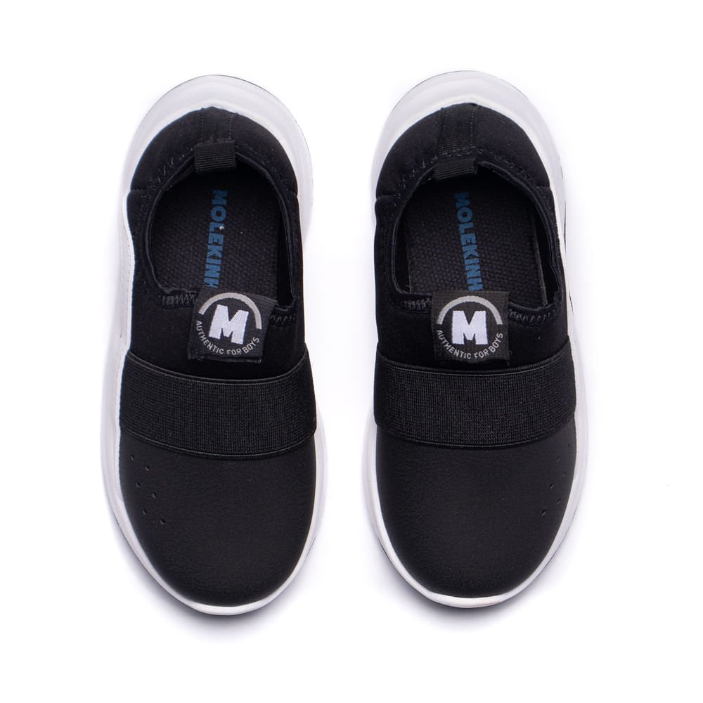 Tênis Infantil Molekinho Malha Neoplex Slip-in Preto Preto 4