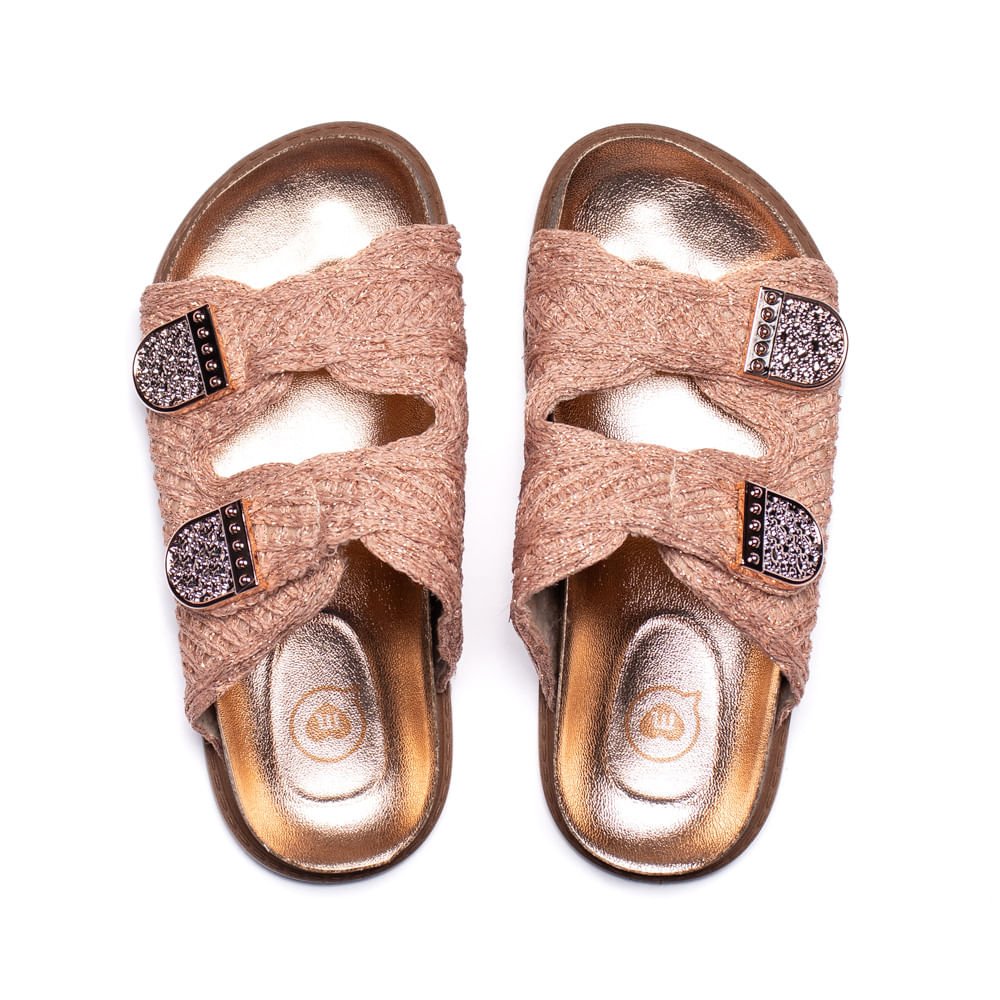 Chinelo Infantil Molekinha Fivelas Brilho Rosé