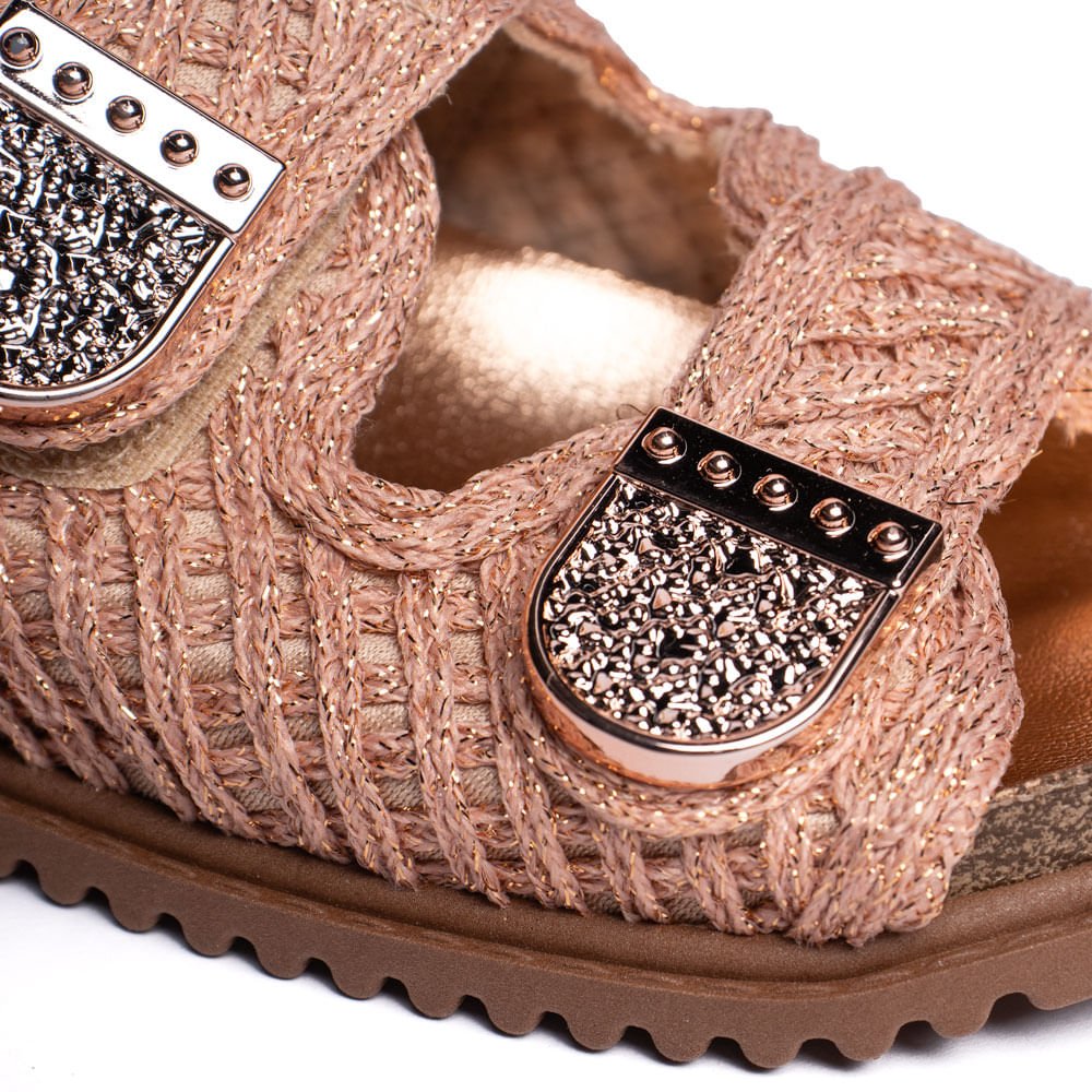 Chinelo Infantil Molekinha Fivelas Brilho Rosé Rose 5