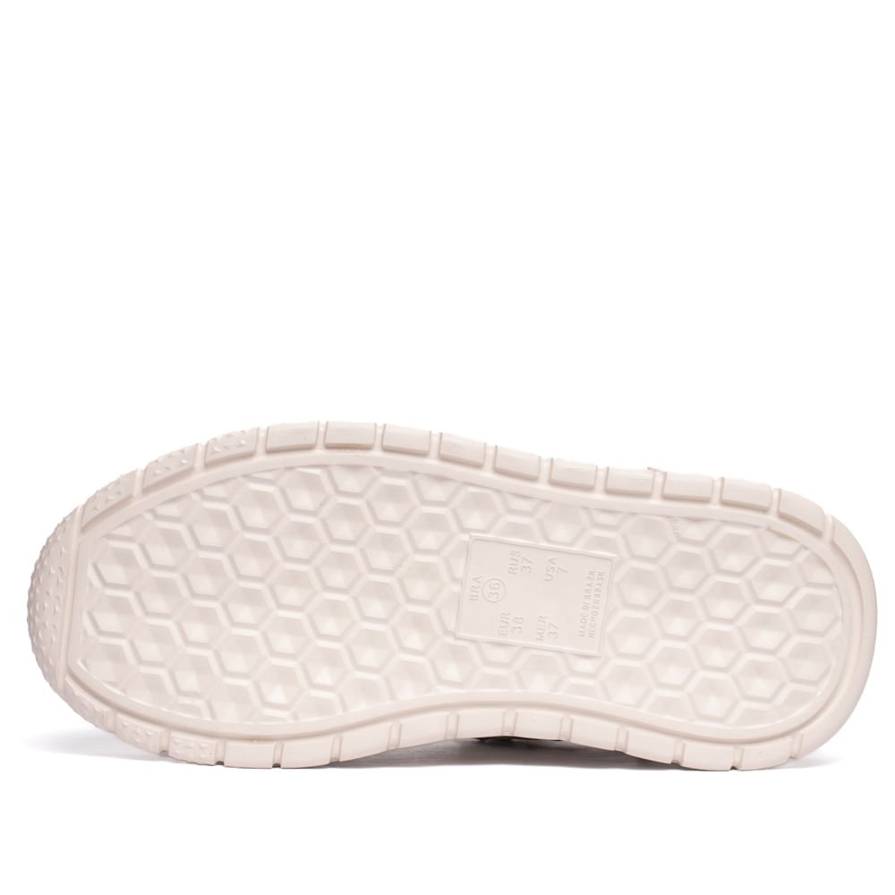 Tênis Feminino Plataforma Ramarim Napa Recortes Creme/Marrom Creme 2