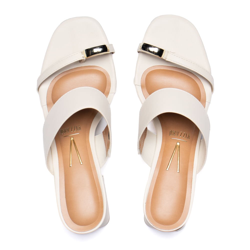 Tamanco Feminino Vizzano Salto Bloco Off White Off White 4