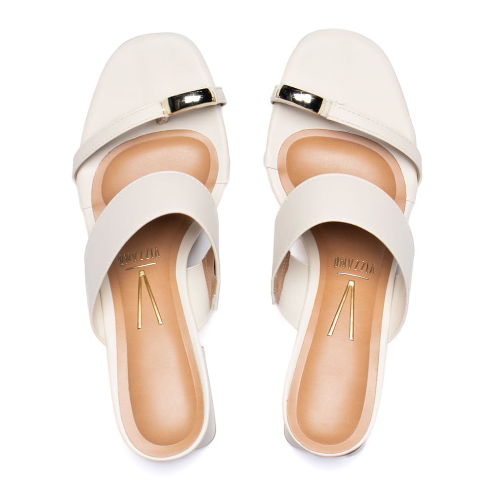 Tamanco Feminino Vizzano Salto Bloco Off White Off White 4