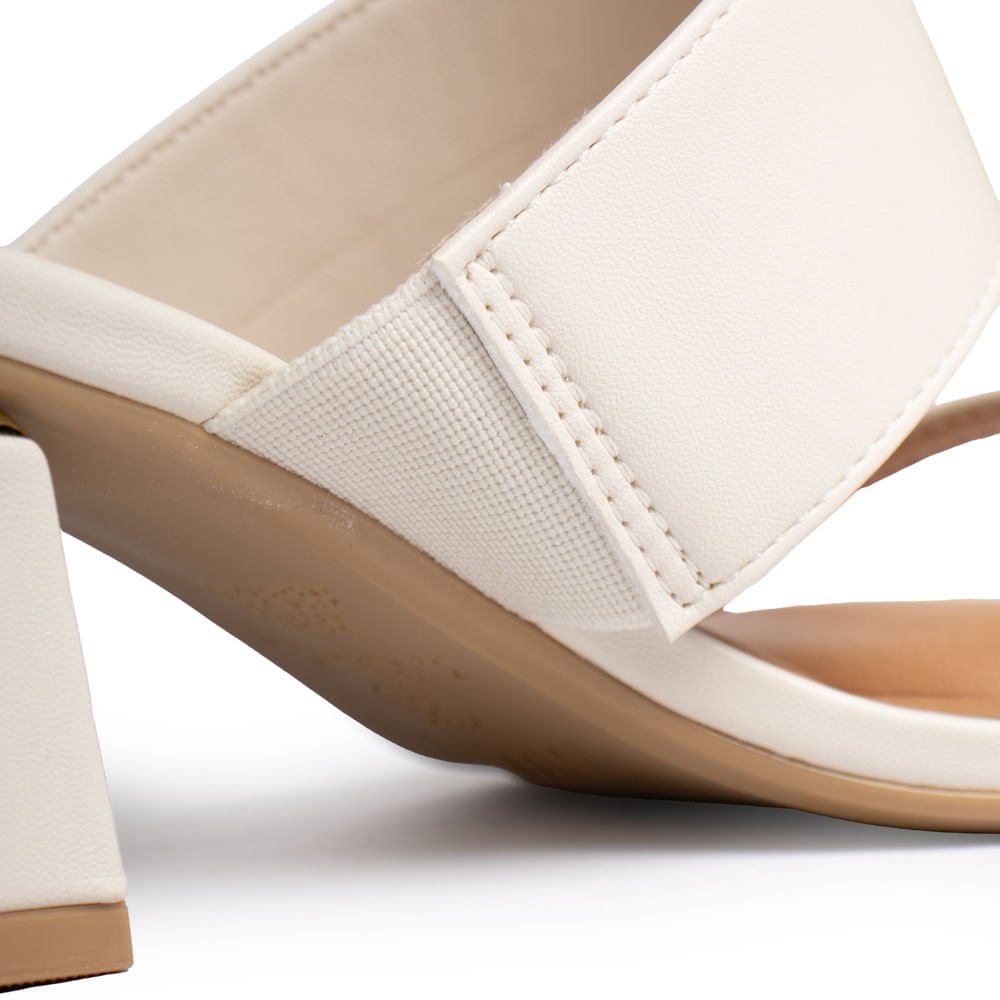 Tamanco Feminino Vizzano Salto Bloco Off White Off White 6