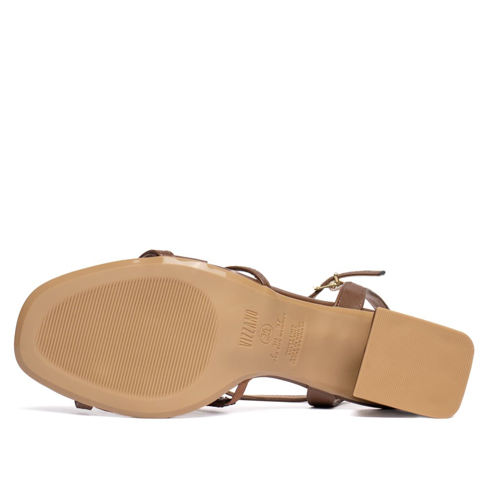 Sandália Feminina Vizzano Tiras Finas Marrom Marrom 2